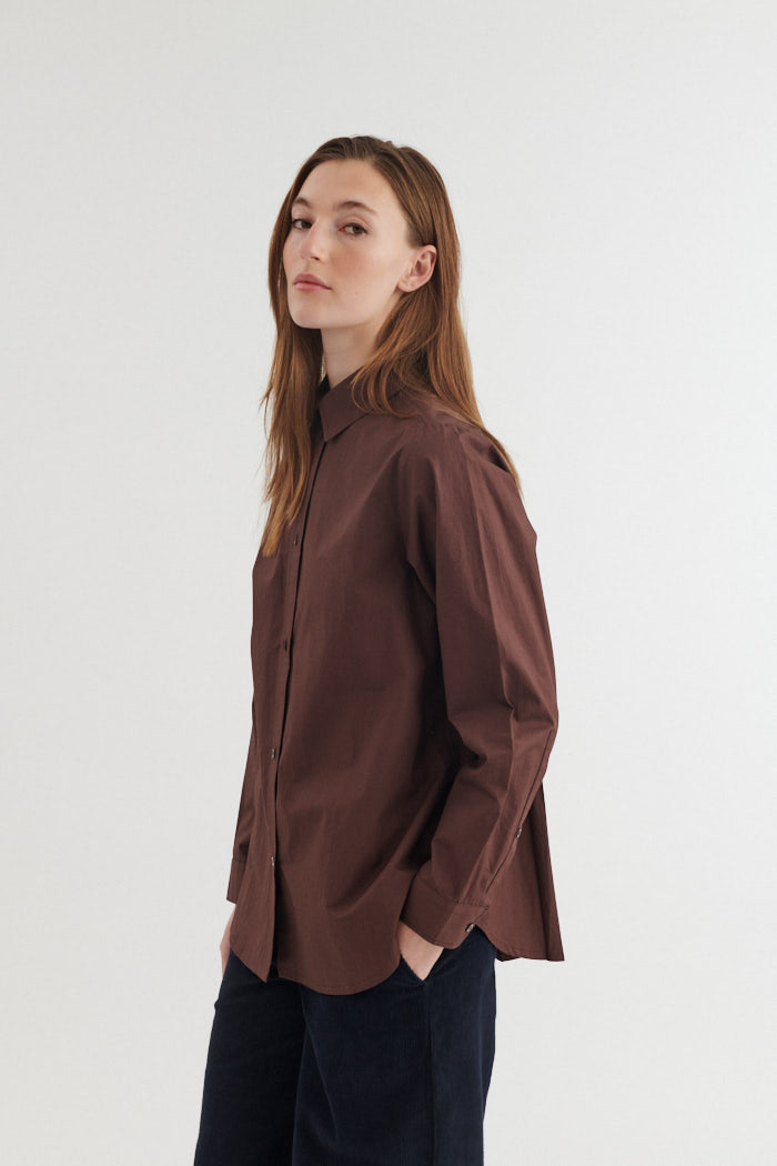 Basic Apparel Silje LS Shirt Skjorter 864 Chicory coffee
